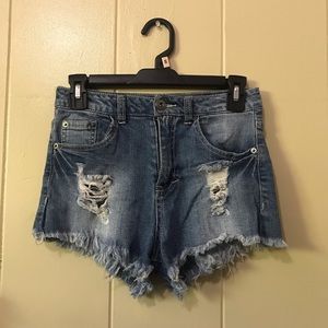 Distressed Denim Shorts